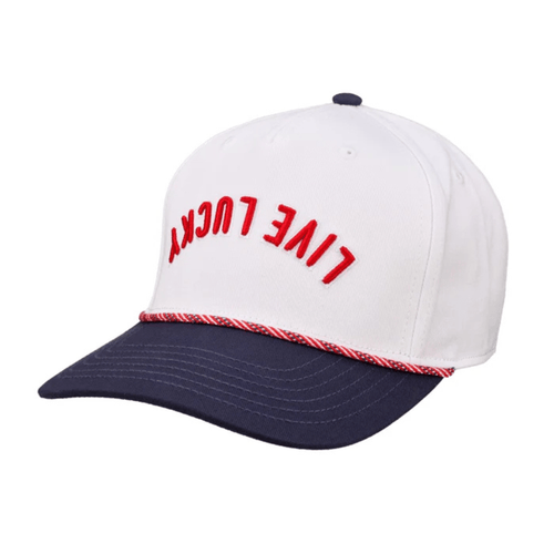 Black Clover Upside Down Luck Hat White Navy Red OSFA