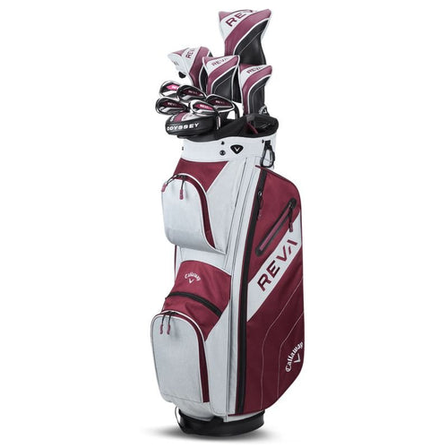 Callaway 2024 Women's REVA 11-Piece Package Set - Cart Bag Eggplant Ladies