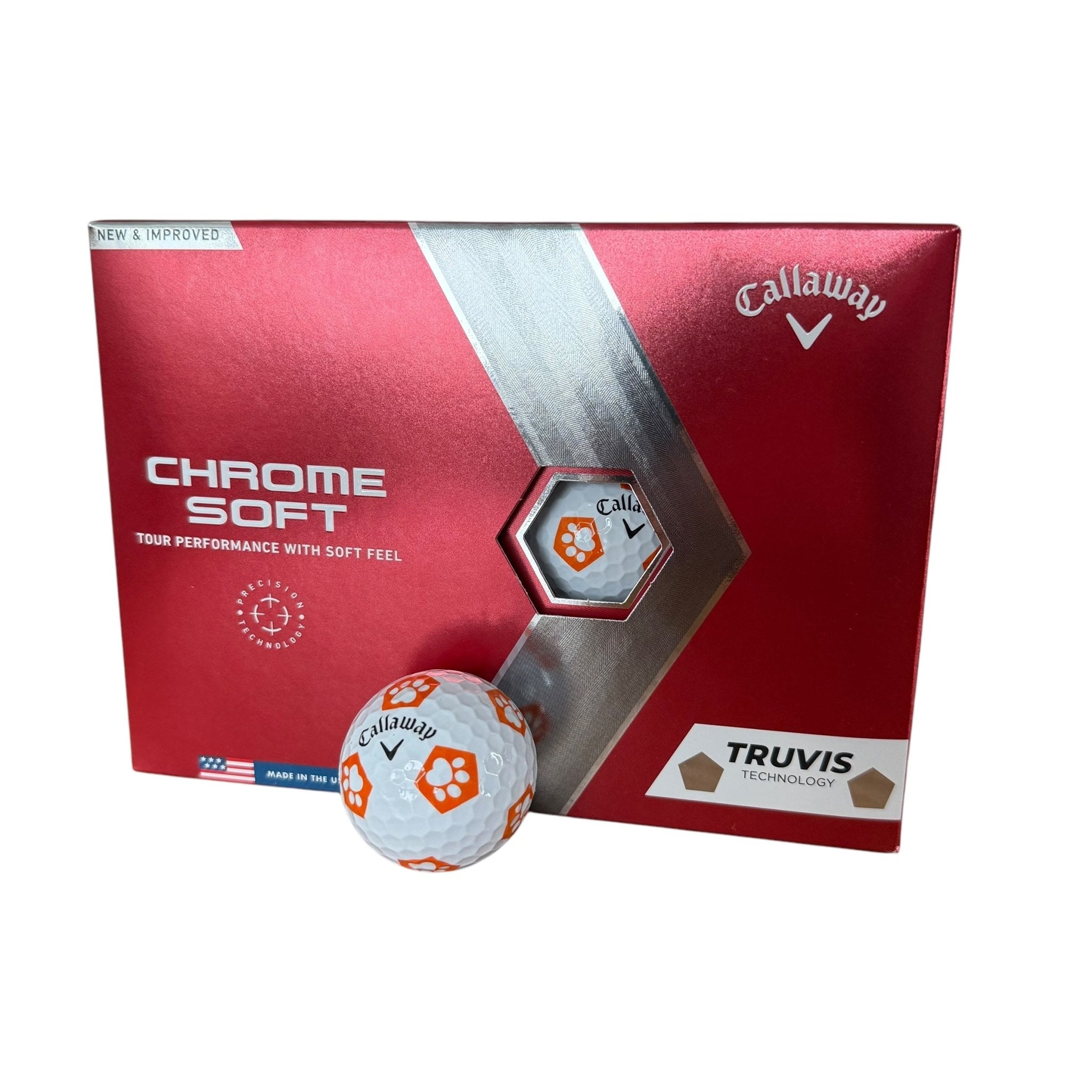 Callaway Chrome Soft Truvis Prior Gen. Golf Balls - Orange Dog Paw