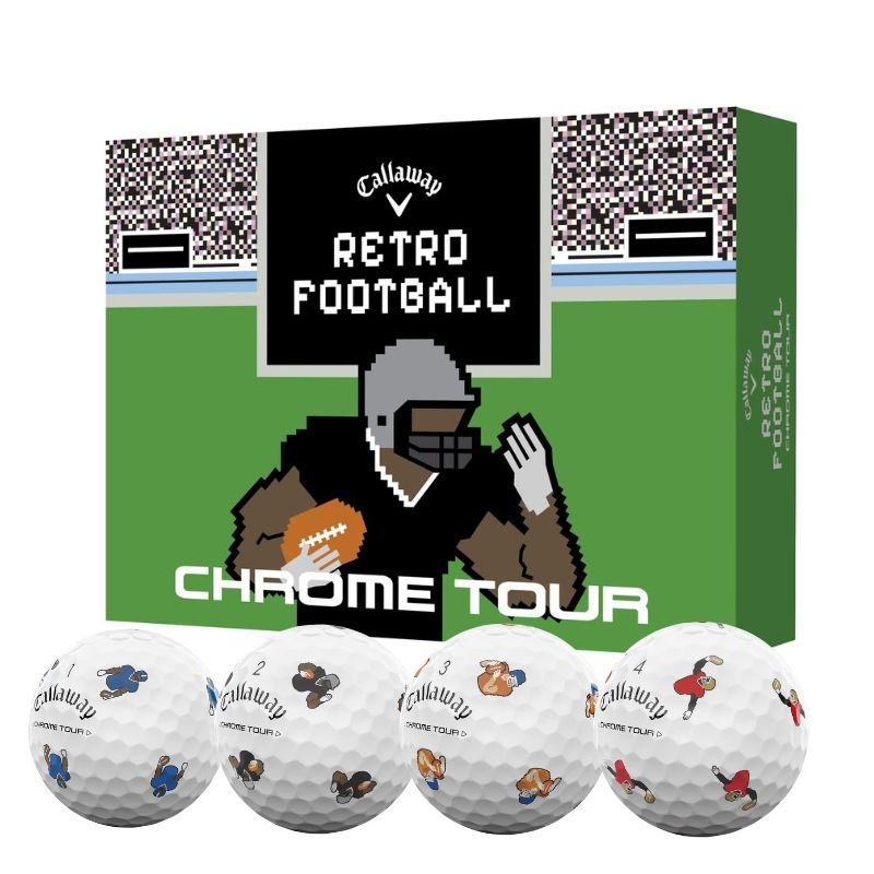 Callaway Chrome Tour Retro Football Golf Balls White