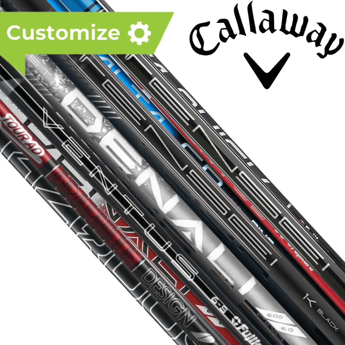 Callaway Driver Shafts with Grip & Tip - Compatible with models X2 Hot-Quantum - Build Your Own