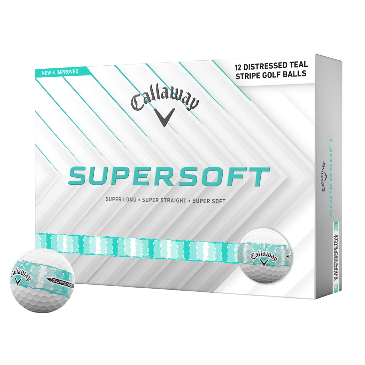 Callaway Supersoft Distressed Stripe Golf Balls Teal