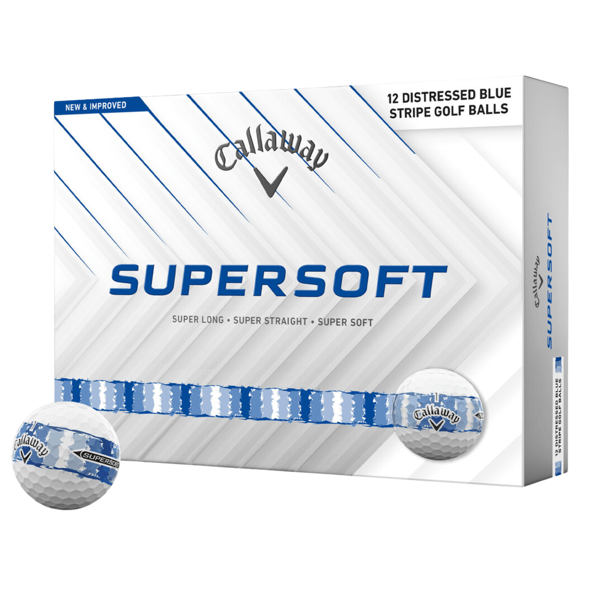 Callaway Supersoft Distressed Stripe Golf Balls Blue