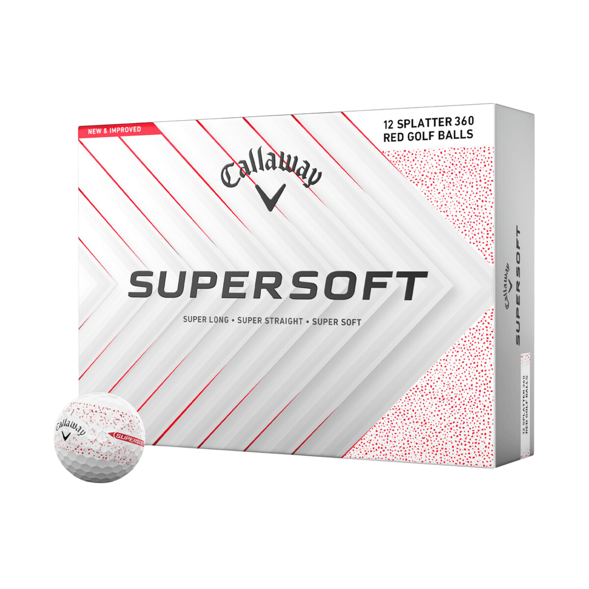 Callaway Supersoft Splatter 360 Golf Balls Red