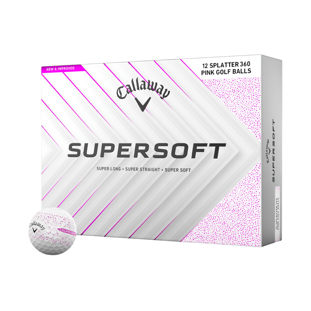 Callaway Supersoft Splatter 360 Golf Balls Pink