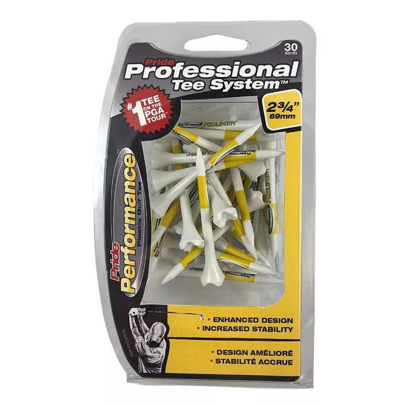 Champ PTS Pride Performance Plastic Golf Tees - 2 3/4" - White/Yellow (30pk) White Yellow