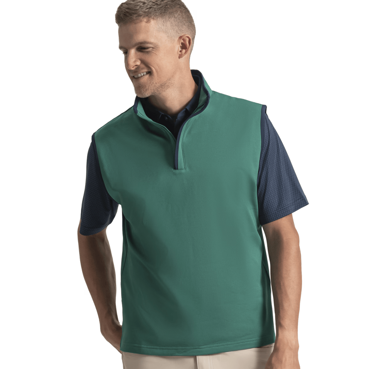 FootJoy Brushed Back Vest Field Green Navy
