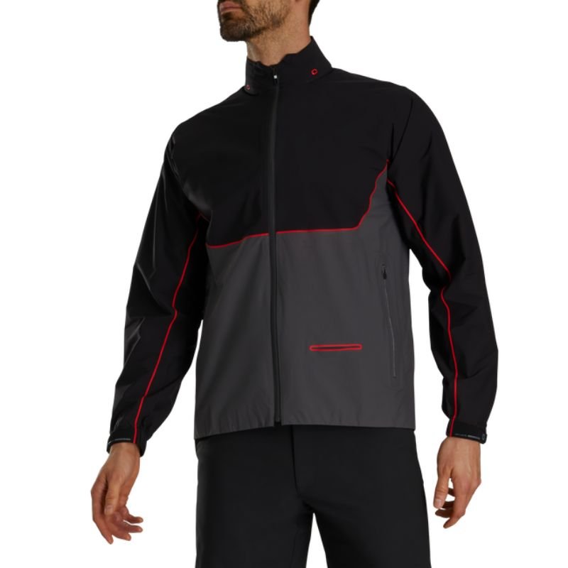FootJoy DryJoys Select Rain Jacket Black Charcoal Red