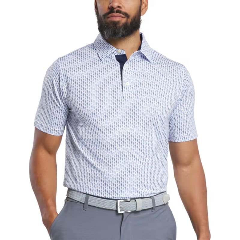 FootJoy Figure Lisle Polo - Previous Season Style White Navy