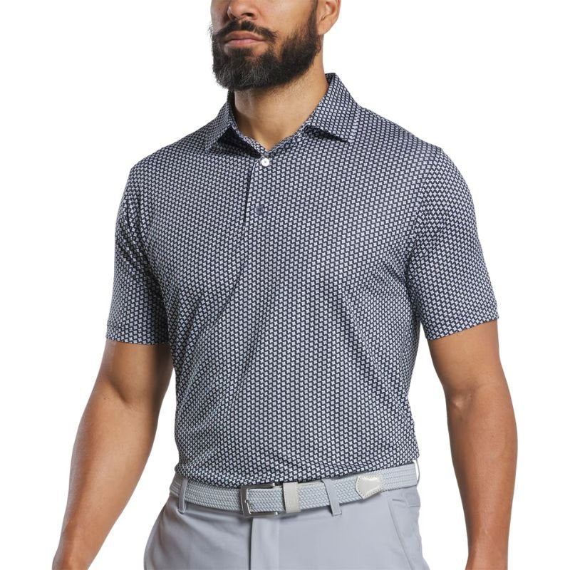 FootJoy Houndstooth Geo Lisle Polo - Previous Season Style Black
