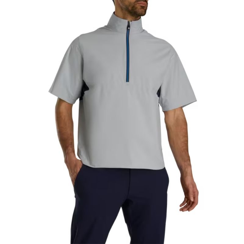 FootJoy HydroLite X Short Sleeve Rain Shirt - Previous Season Style Grey Navy