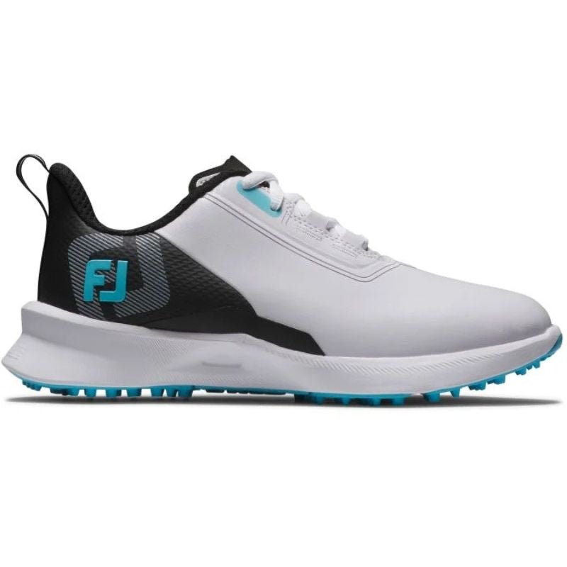 FootJoy Junior Boy's Fuel Spikeless Golf Shoe White Black Blue Medium