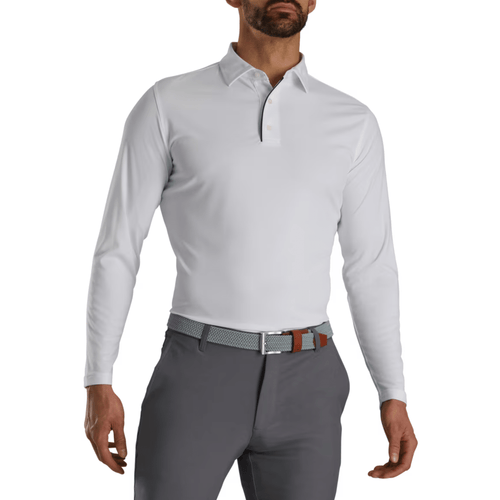 FootJoy Long Sleeve Sun Protection Golf Shirt White