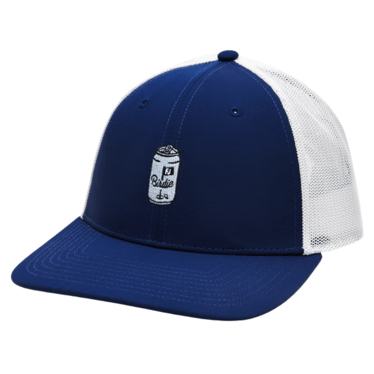 FootJoy Motif Mesh Trucker Hat Navy Birdie Juice Logo OSFA