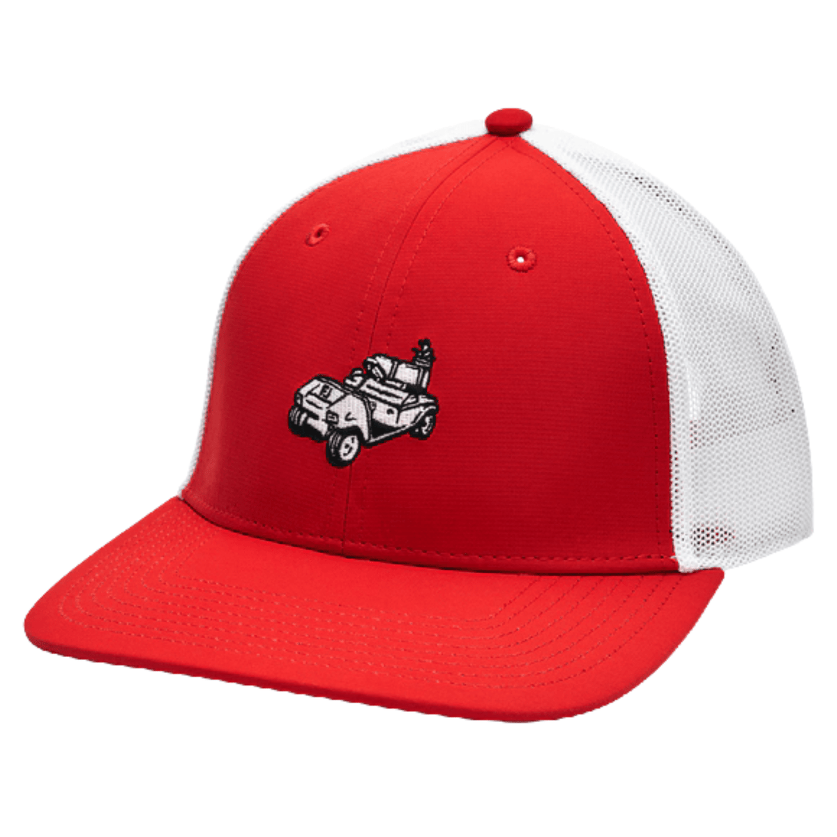 FootJoy Motif Mesh Trucker Hat Red Golf Cart Logo OSFA