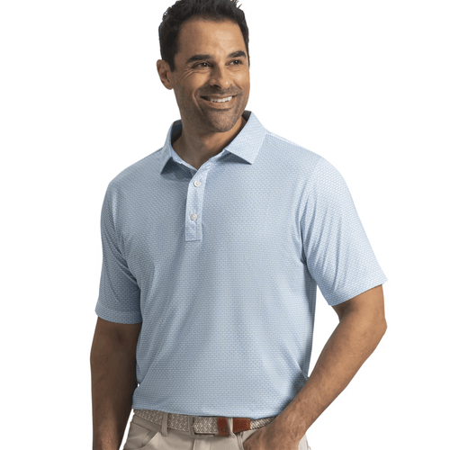 FootJoy Nautical Flag Lisle Polo Blue Reef Deep Reef White