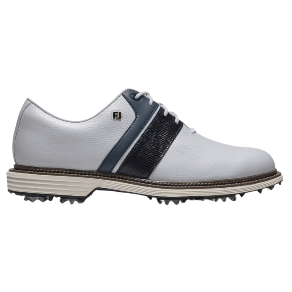 FootJoy Premiere Golf Shoe - Packard White Midnight Navy Lizard Texture Steel Blue