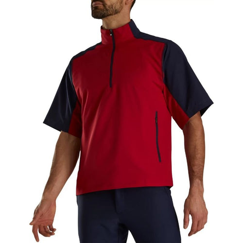 FootJoy Short Sleeve Sport Windshirt - Previous Season Style Crimson Navy