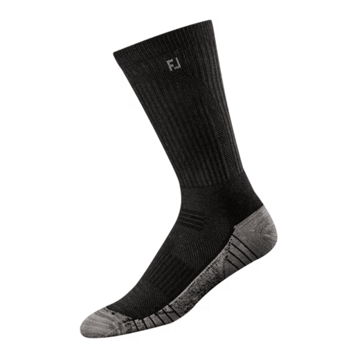 FootJoy TechSof Tour Crew Golf Socks Black Standard 7-12