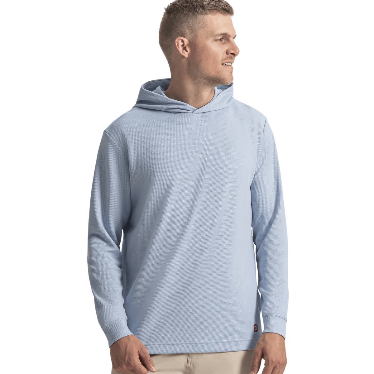 FootJoy Textured Jacquard Hoodie Chambray