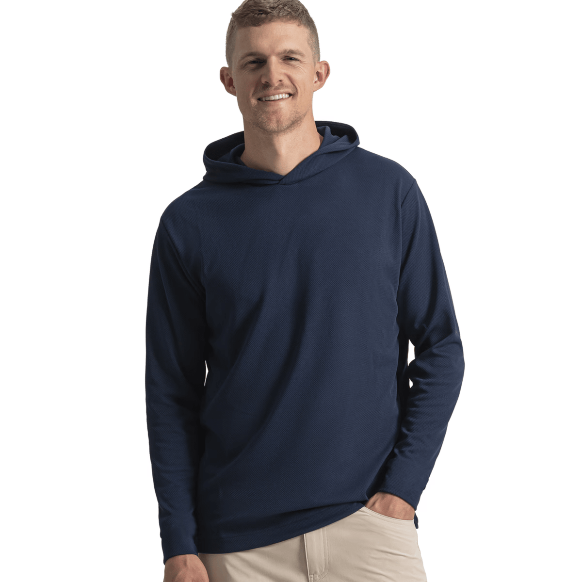 FootJoy Textured Jacquard Hoodie Navy Field Green