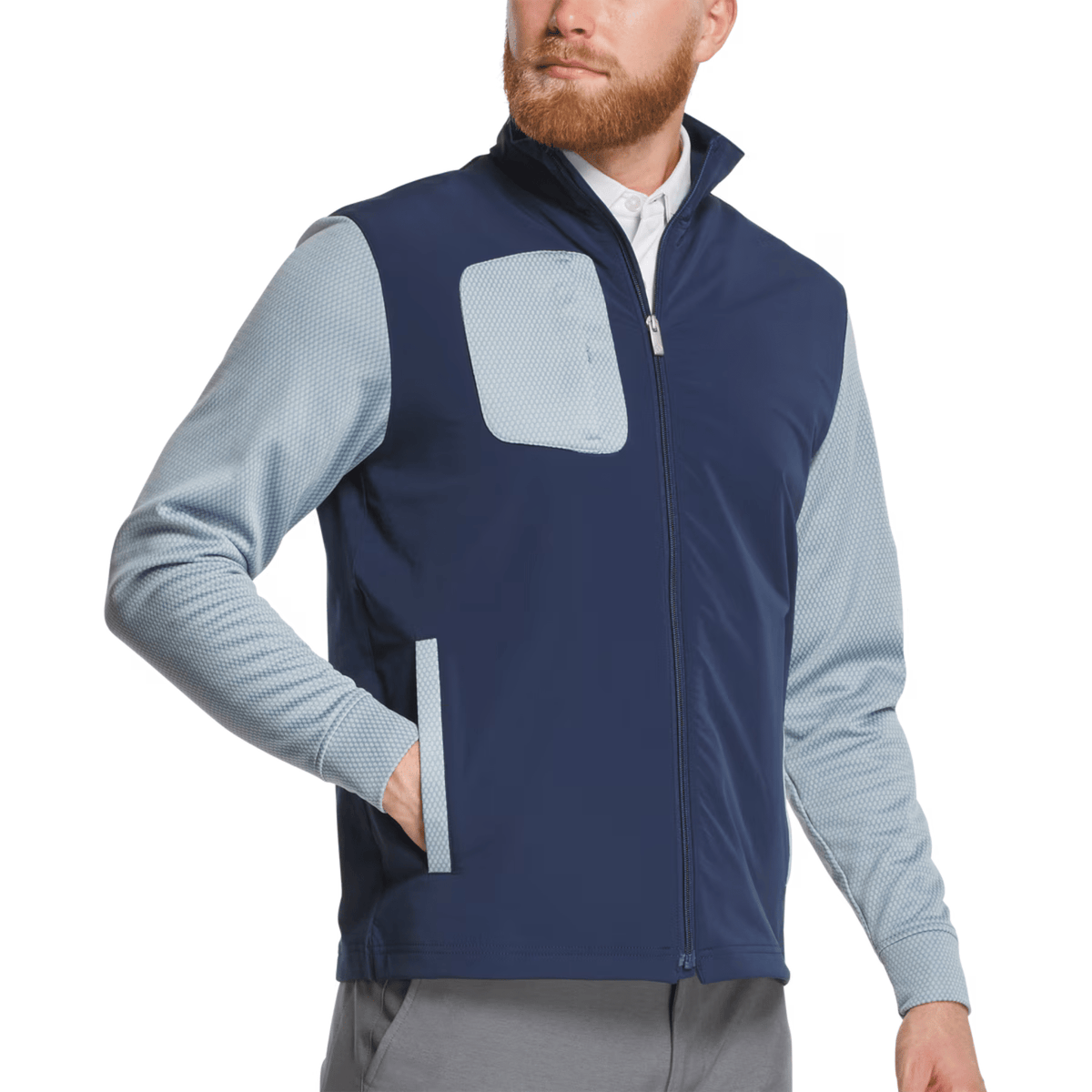 FootJoy ThermoSeries Full-Zip Hybrid Golf Jacket Navy Grey