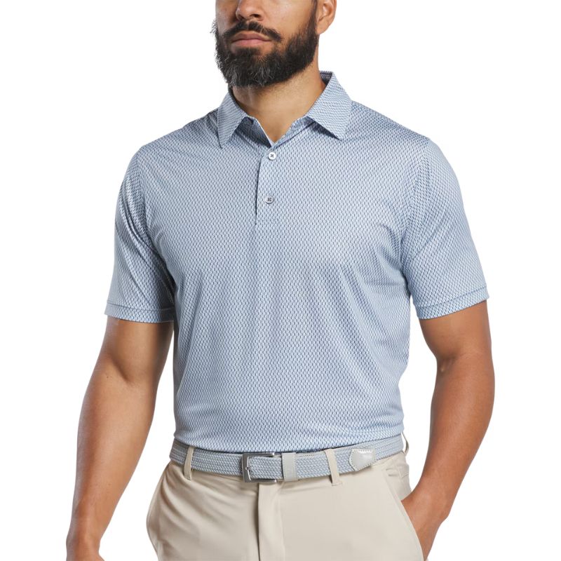FootJoy Wiggle Lisle Polo - Previous Season Style Grey Navy White