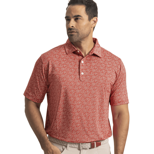 FootJoy Wingtip Floral Lisle Polo Nantucket Red White