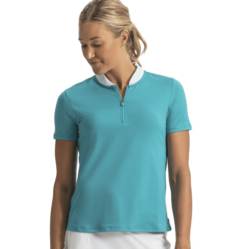 FootJoy Women's Blade Collar Zip Polo Tile Blue