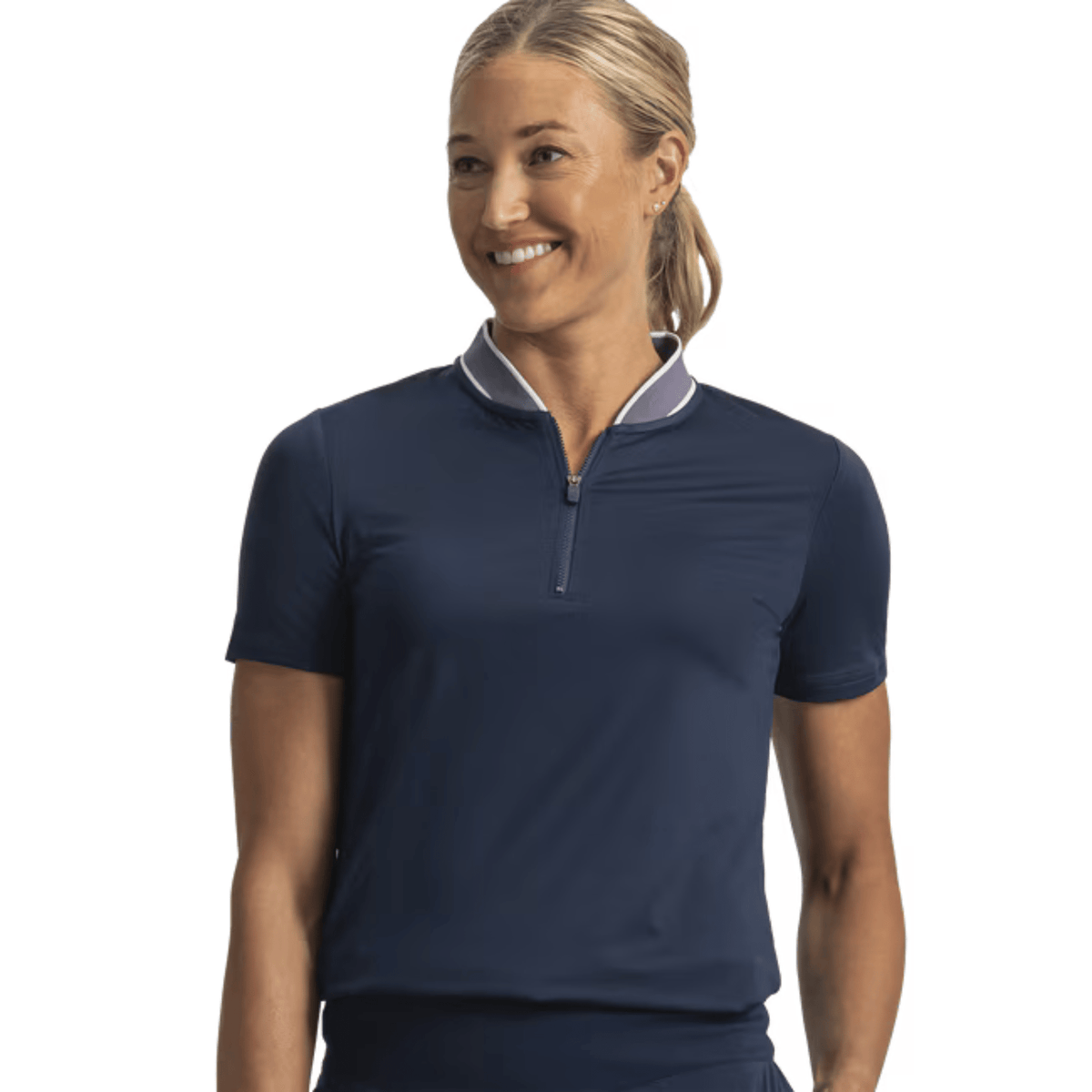 FootJoy Women's Blade Collar Zip Polo Navy