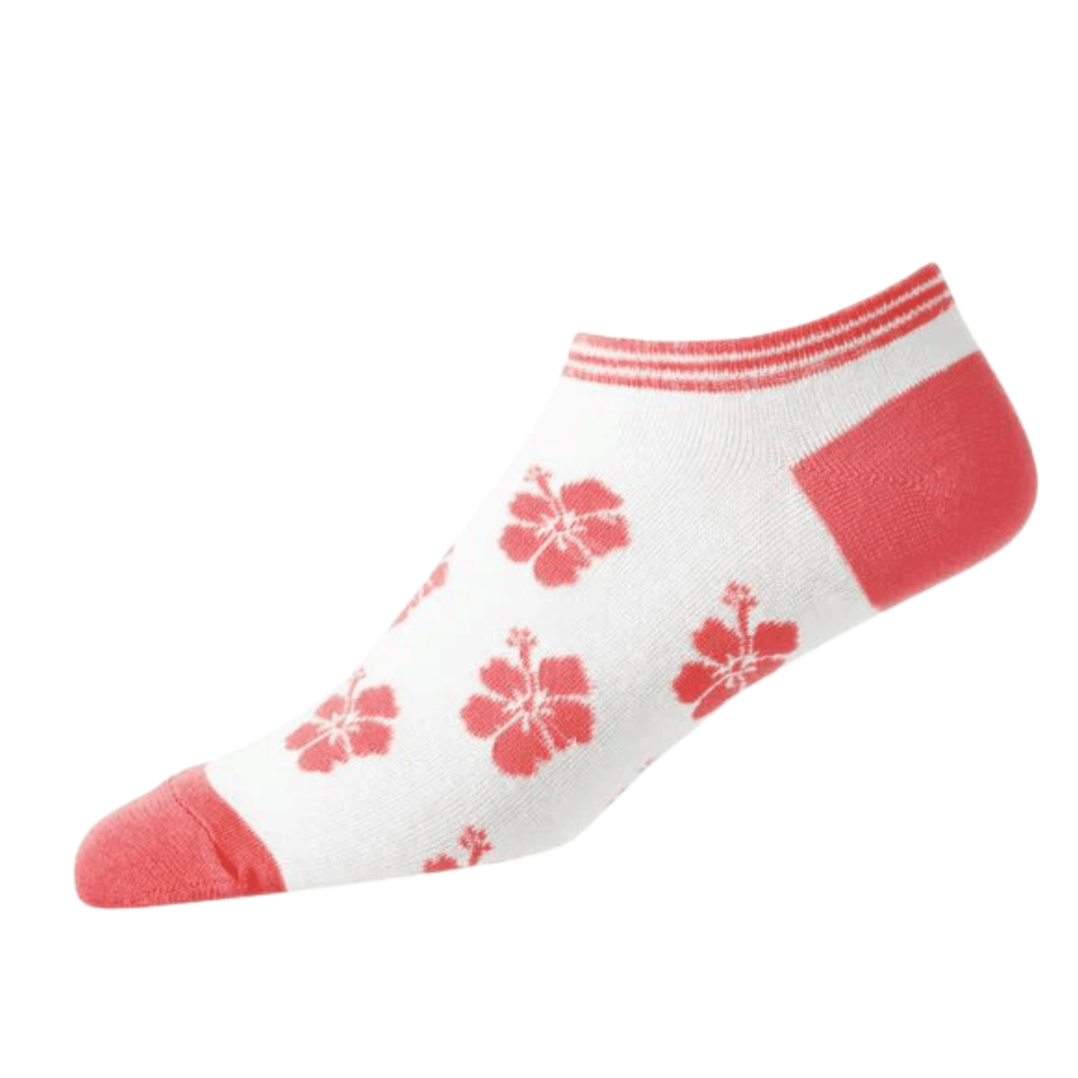 Footjoy Women's ComfortSof Low Hibiscus Golf Socks Orange Standard 6-9