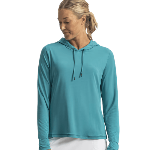 FootJoy Women's Pullover TempoSeries Sun protection Hoodie Tile Blue