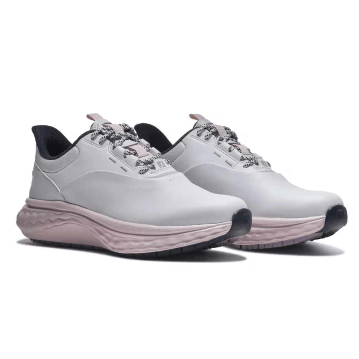 FootJoy Women's Quantum Leather Spikeless Golf Shoes White / Pearl Blush Medium 5.5