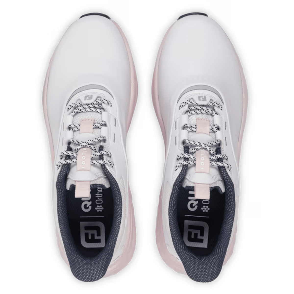 FootJoy Women's Quantum Leather Spikeless Golf Shoes White / Pearl Blush Medium 5.5