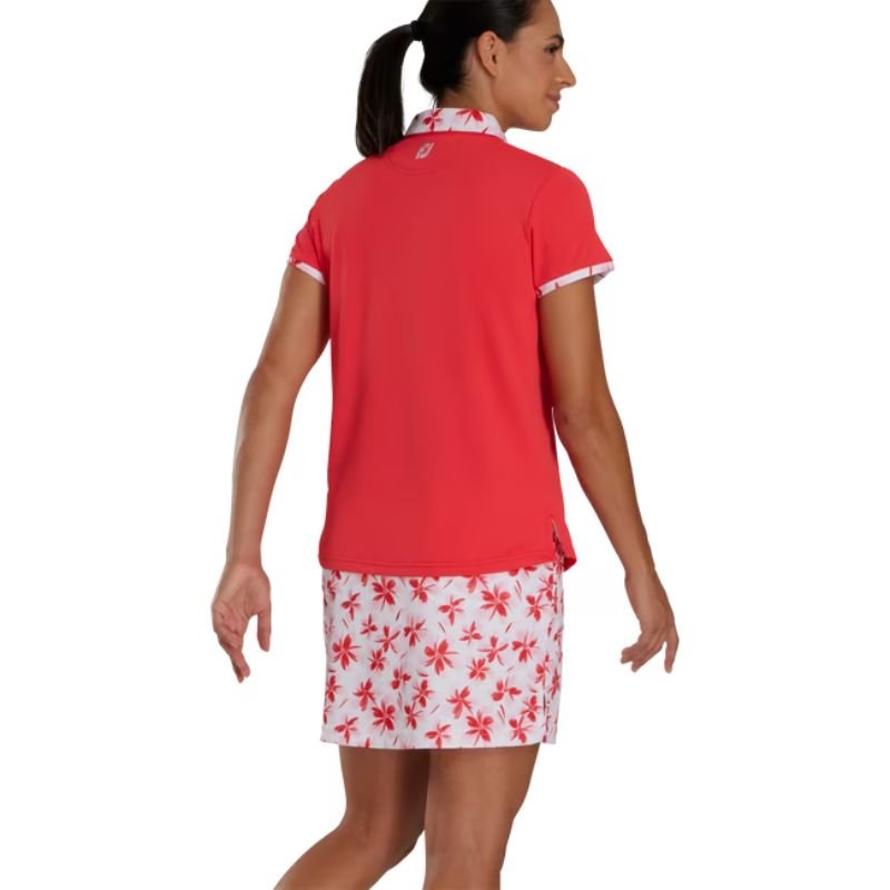 FootJoy Women's Short Sleeve Floral Trim Polo