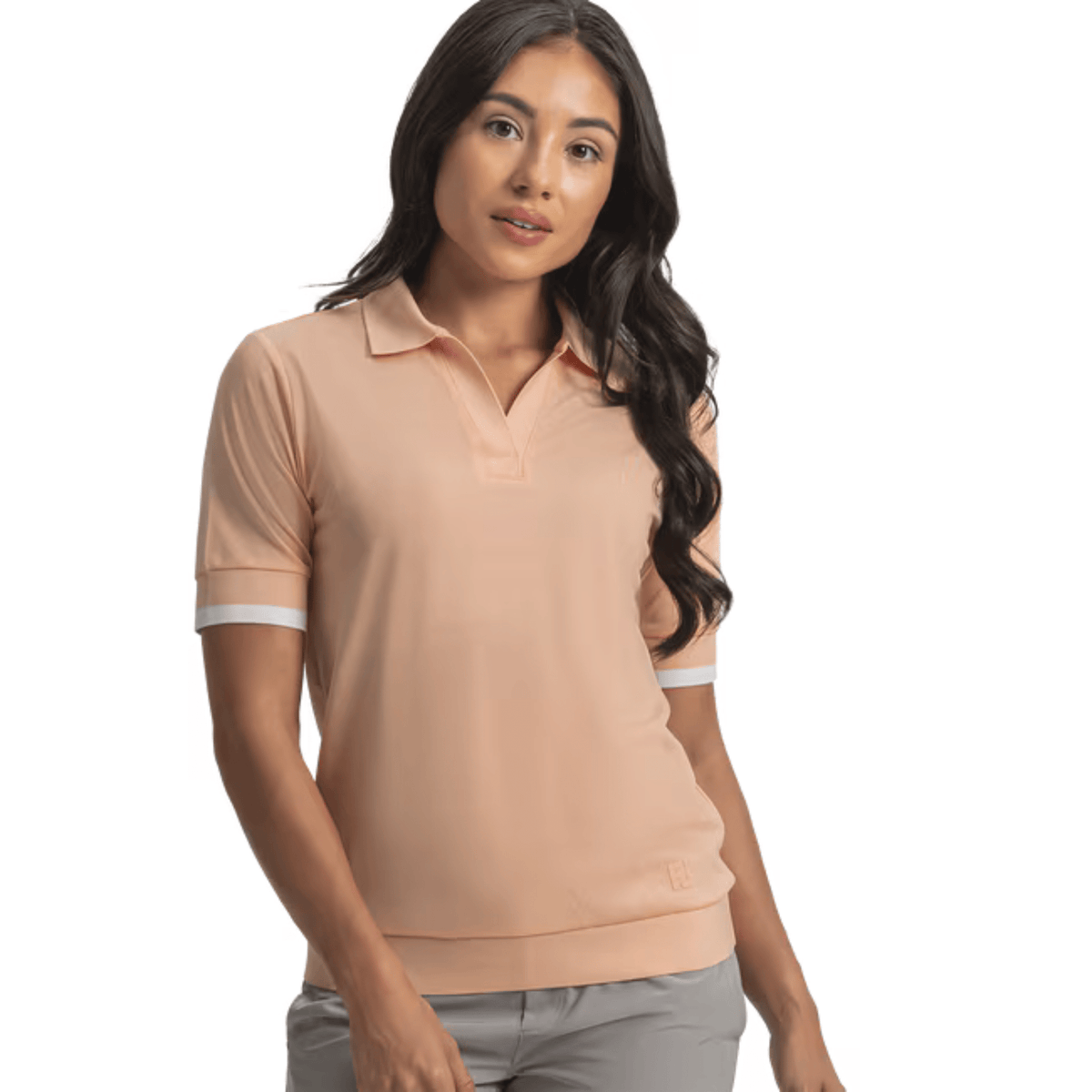 FootJoy Women's Texture Knit Polo Desert Peach