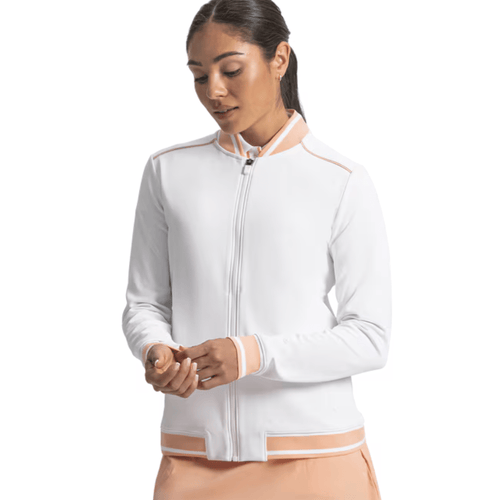 FootJoy Women's Track Jacket White Peach