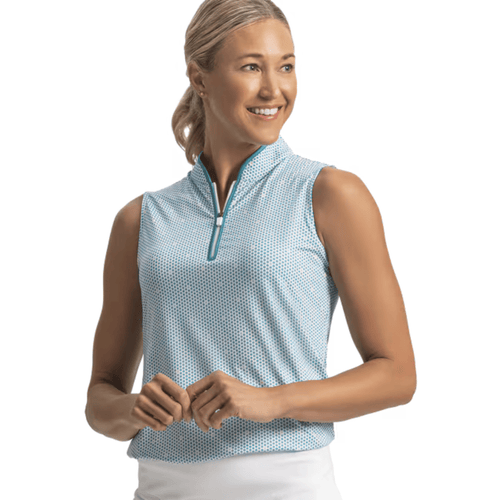FootJoy Women's Zip Front Tank Polo Tile Blue
