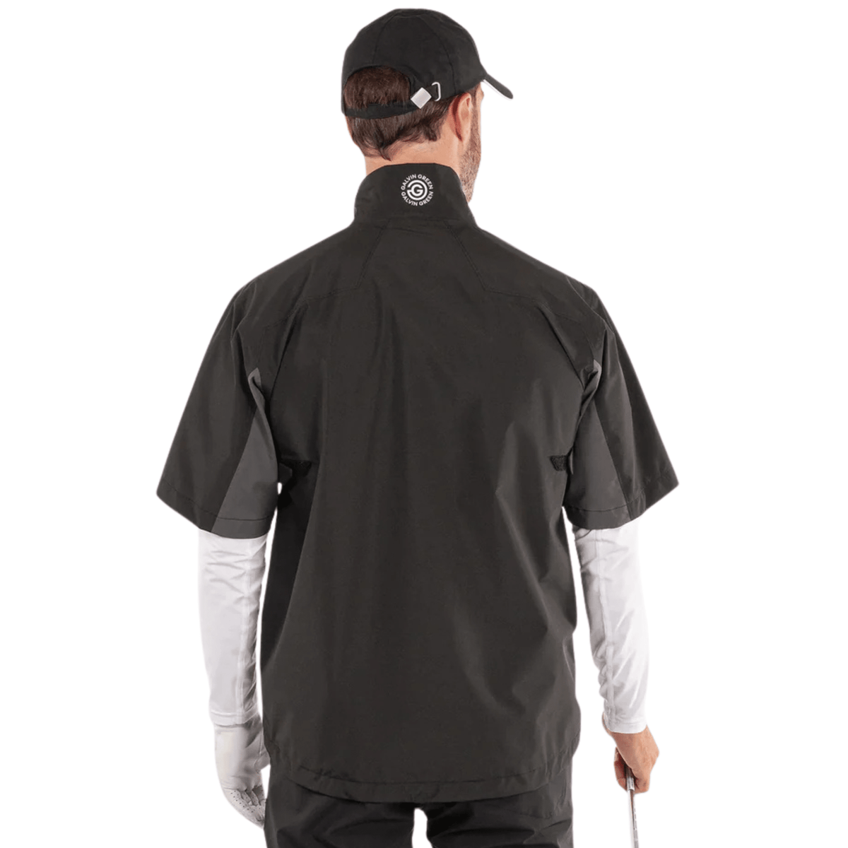 Galvin Green Air Short - Sleeve Rain Jacket Black/Forged Iron SMALL