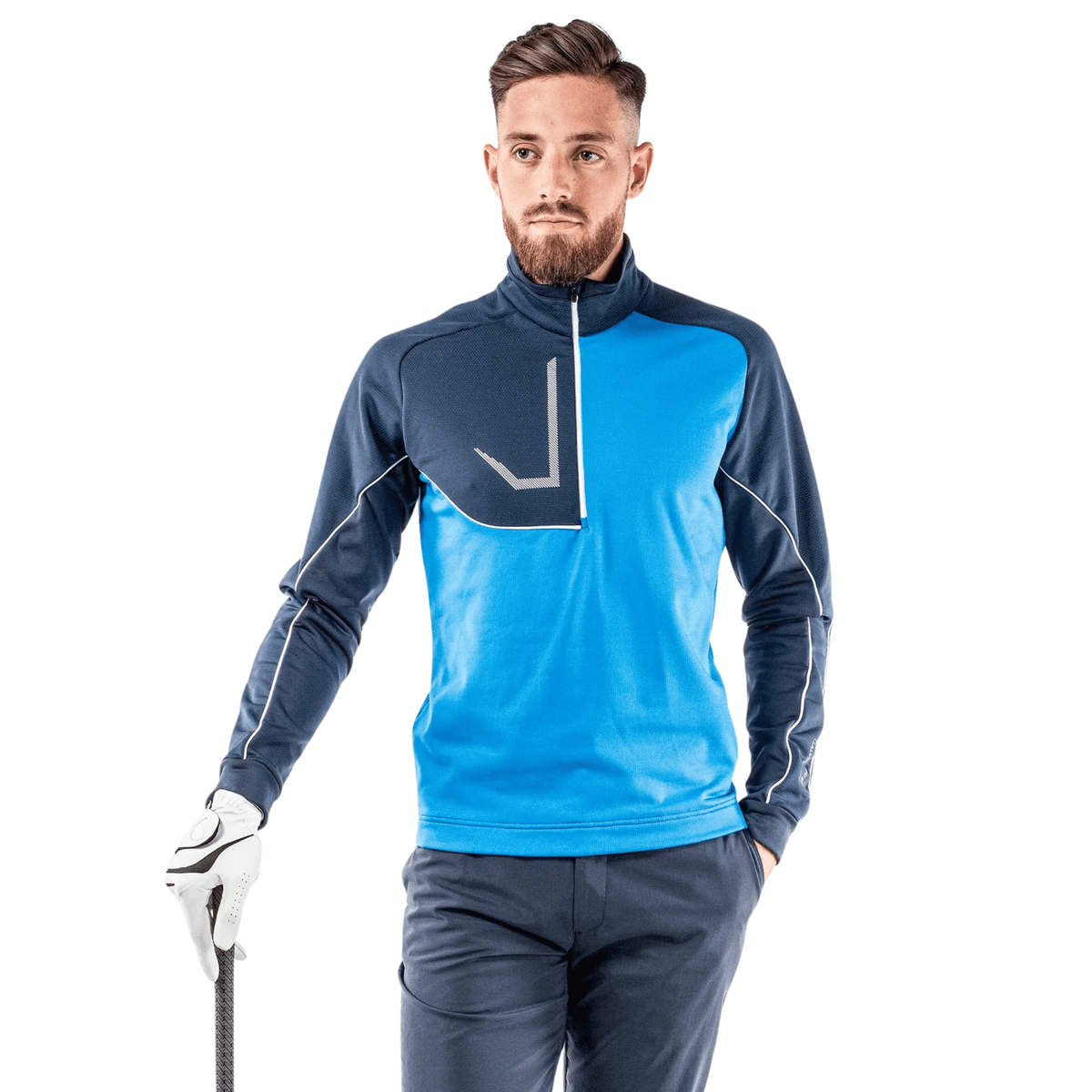 Galvin Green Daxton Mid-Layer Sweater Blue/Navy/White SMALL
