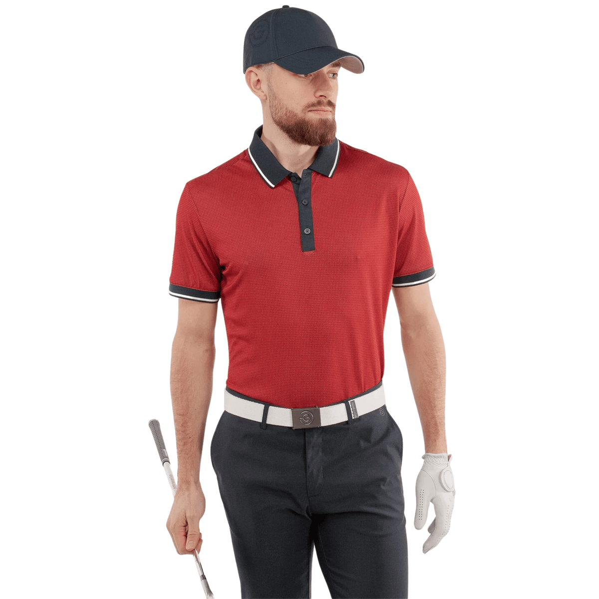 Galvin Green Miller Golf Polo Red Navy