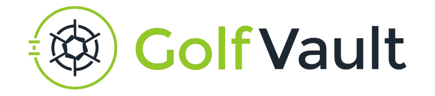 Golf Vault logo with green and black text on a white background