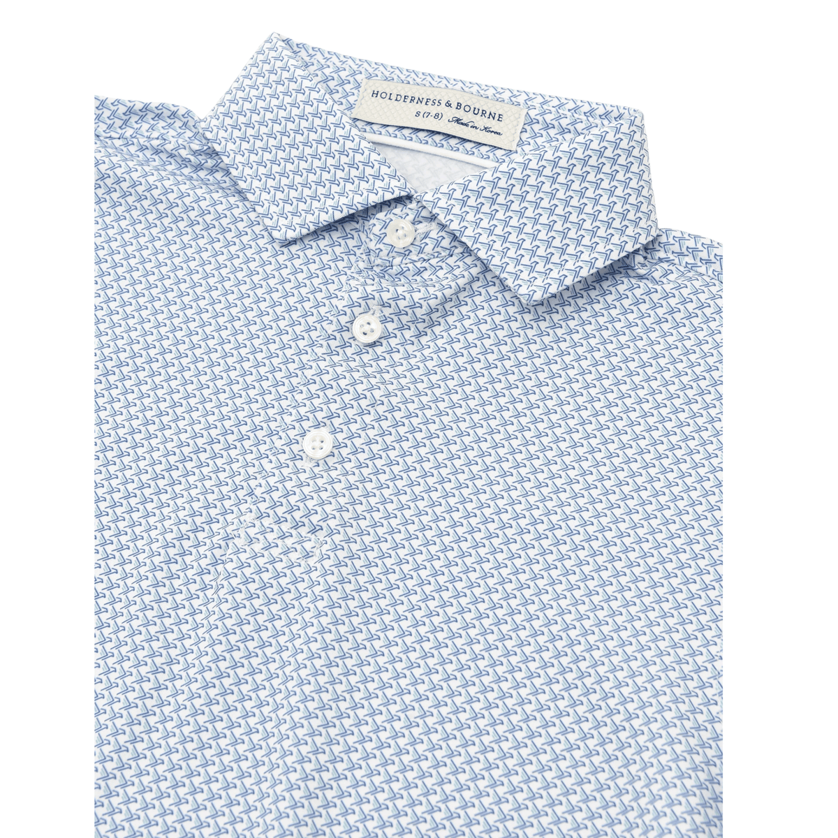 Holderness & Bourne Boys' The Justice Polo Harbor & Maidstone Blue X-SMALL