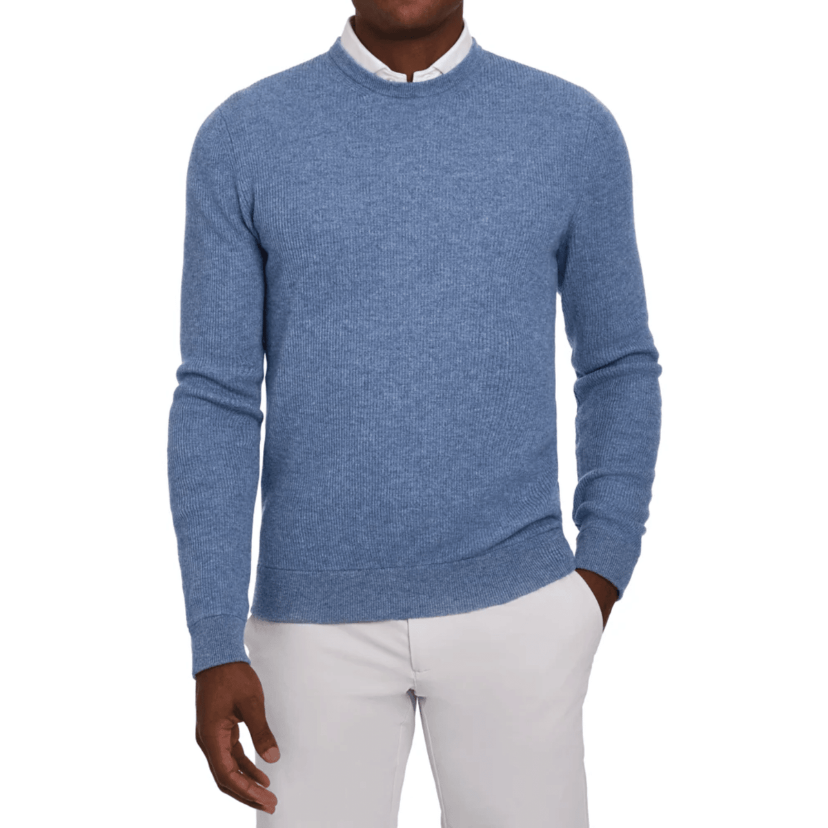 Holderness & Bourne The Barrett Crewneck Sweater Heathered Pacific Blue Small