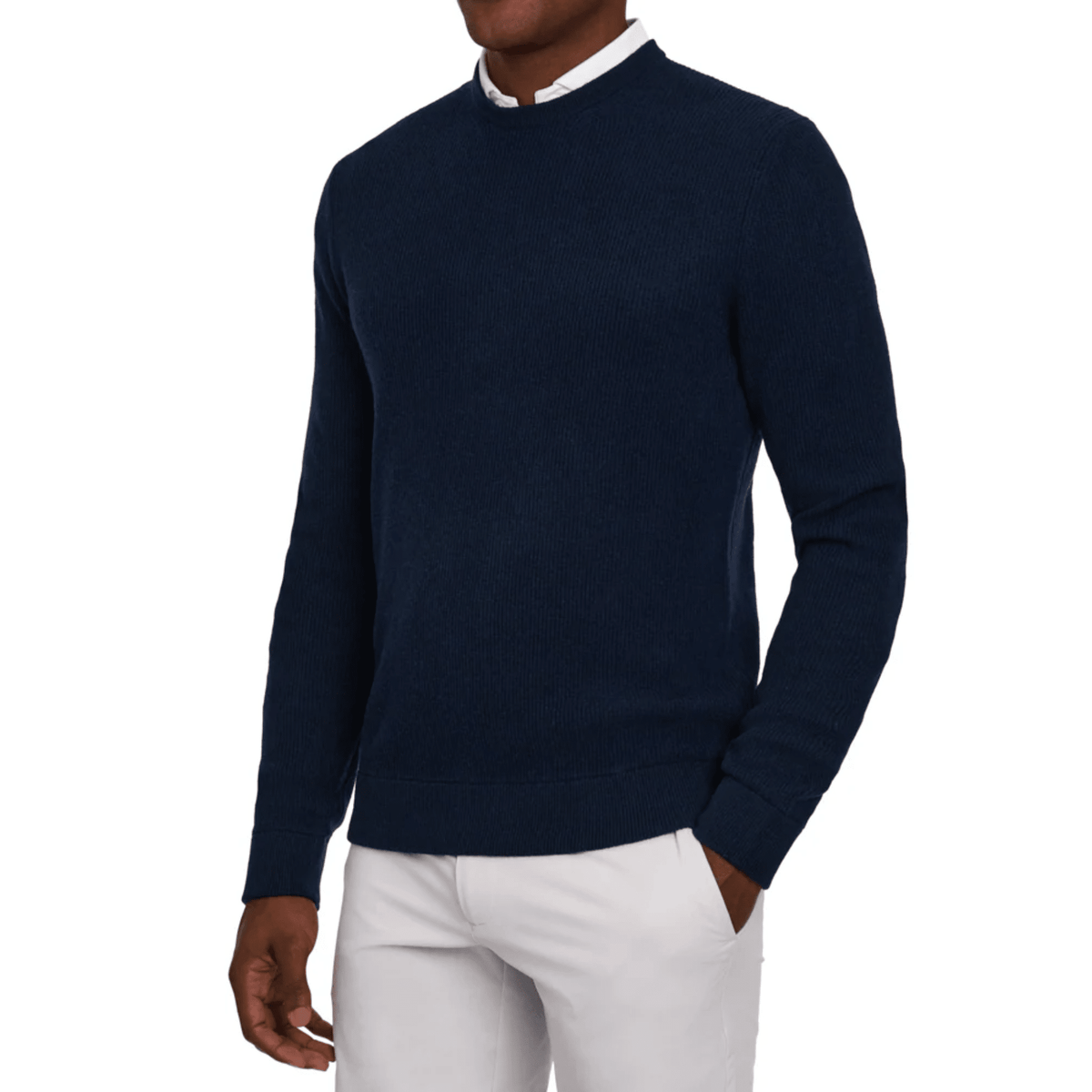 Holderness & Bourne The Barrett Crewneck Sweater Heathered Navy Small