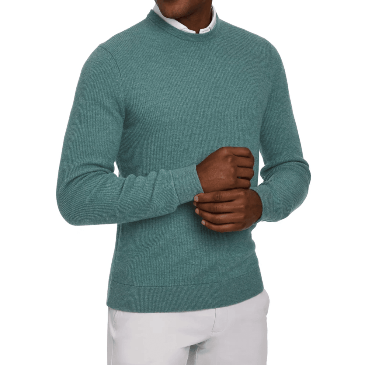 Holderness & Bourne The Barrett Crewneck Sweater Heathered California Spruce Small