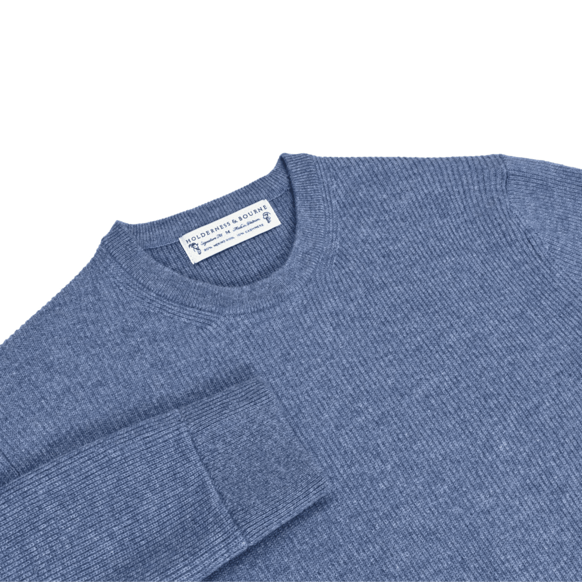 Holderness & Bourne The Barrett Crewneck Sweater Heathered Pacific Blue Small