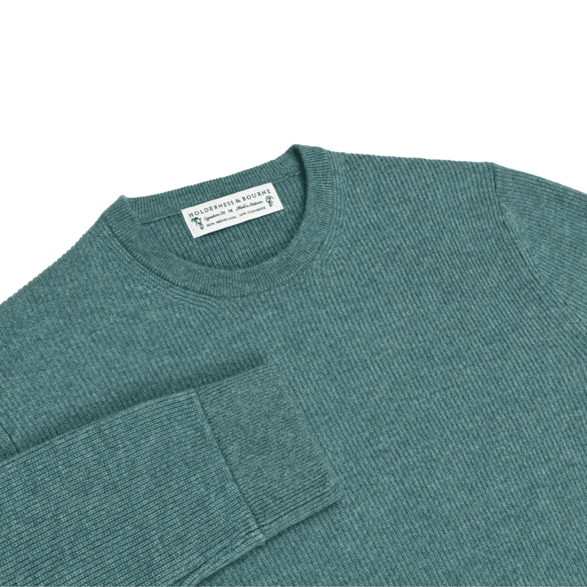 Holderness & Bourne The Barrett Crewneck Sweater Heathered California Spruce Small