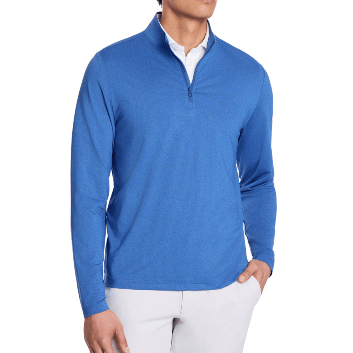 Holderness & Bourne The Bell 1/4 Zip Sweater Heathered Marlin Blue
