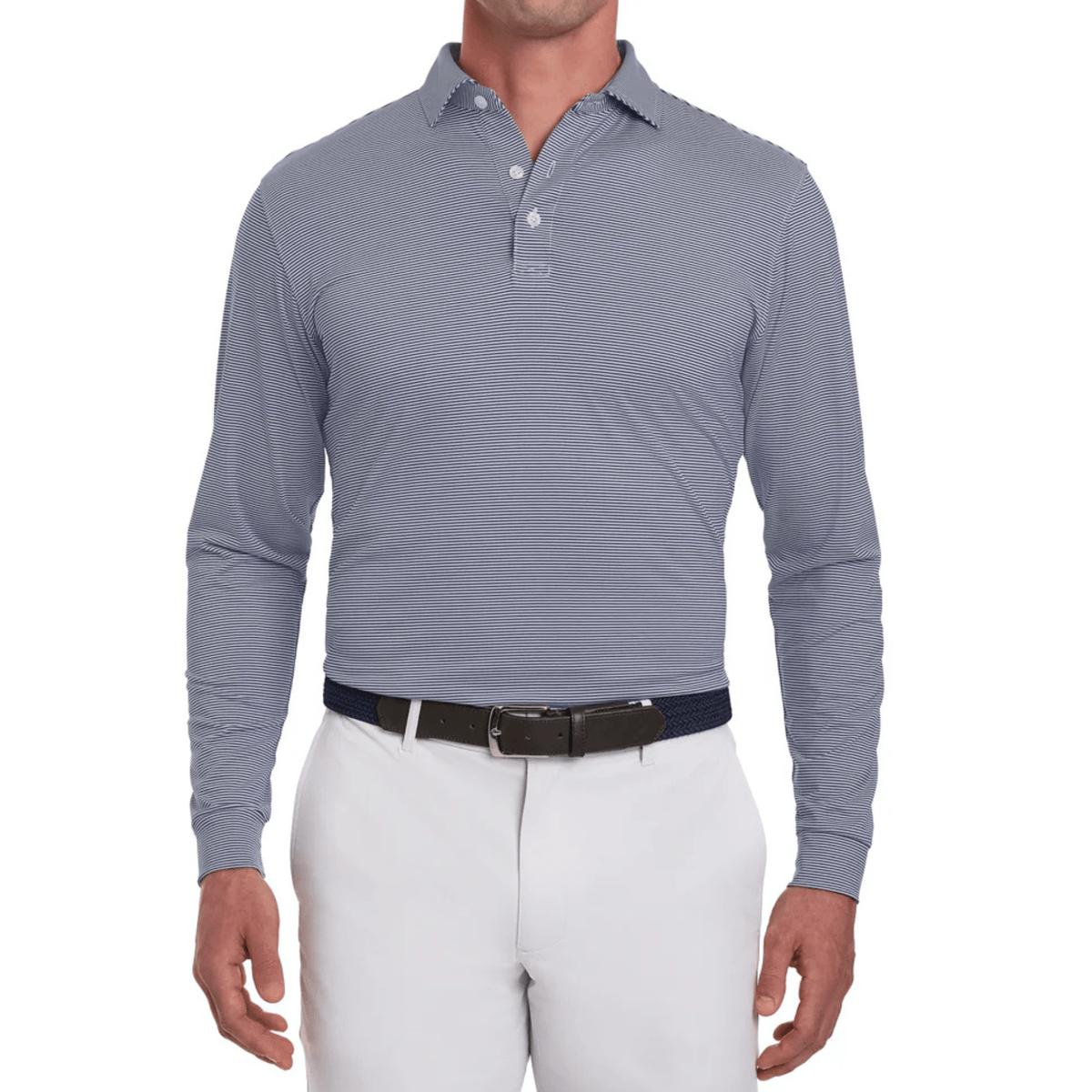 Holderness & Bourne The Burke Long Sleeve Polo Navy White